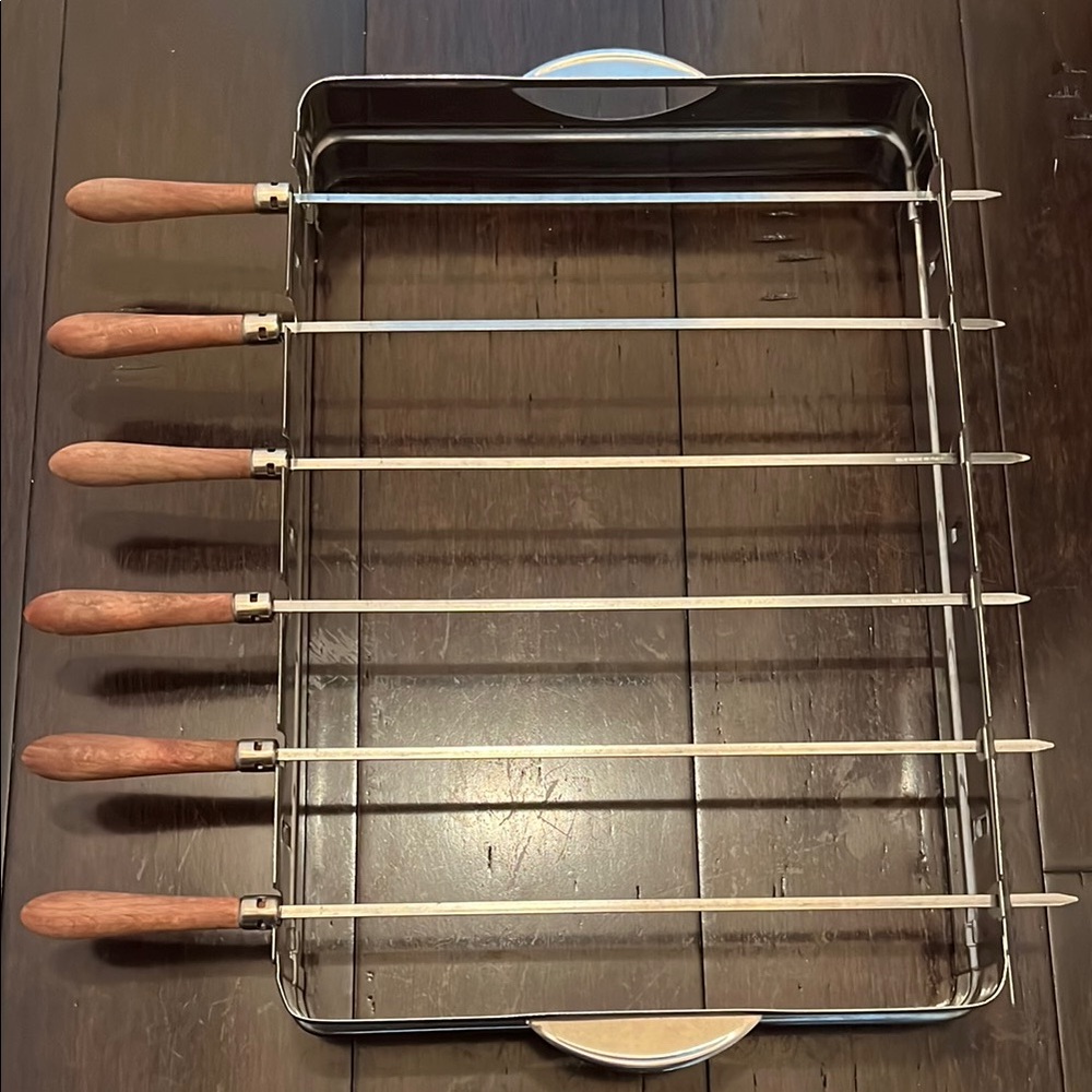 Stainless Steel Skewer Set with Wooden Handles